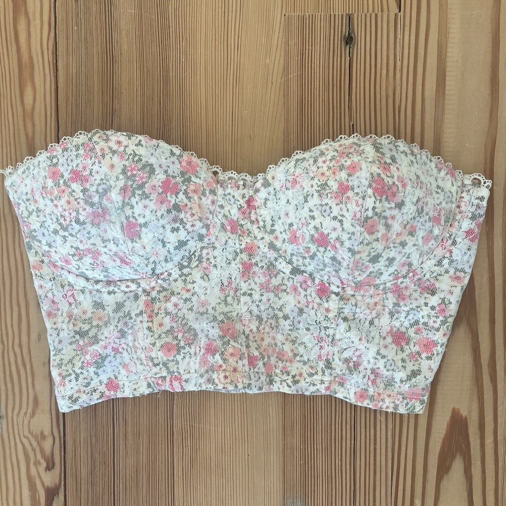 Altar'd State Floral Corset Tube Top - XS